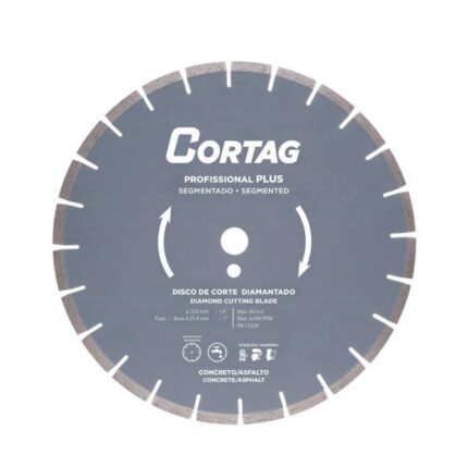 Disco de Corte Diamantado Para Concreto Asfalto 350mm Profissional Plus Cortag