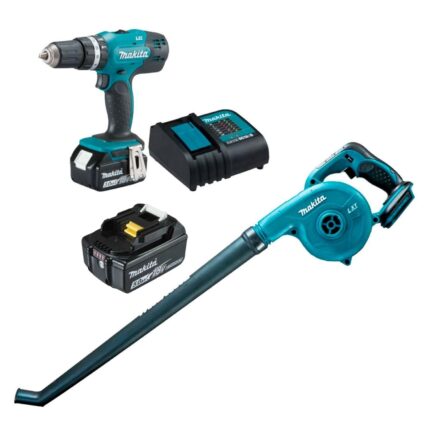 Kit 4 Itens: 1 Parafusadeira Furadeira de Impacto 18v, 1 Soprador de Folhas, 1 Bateria, 1 Carregador Kitdhp453+dub Makita