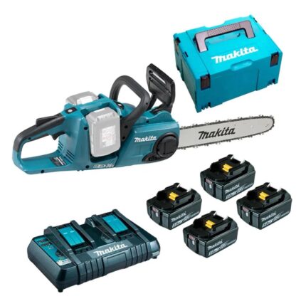 Motosserra À Bateria Makita 350mm 36v Duc353z 4 Baterias E Carregador Duplo
