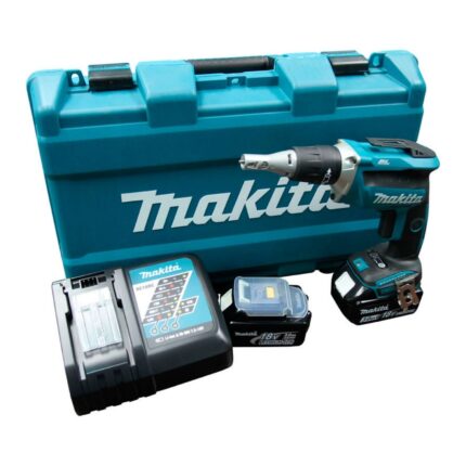 Parafusadeira À Bateria Para Drywall Makita 18v Dfs452rfe + 2 Baterias Carregador
